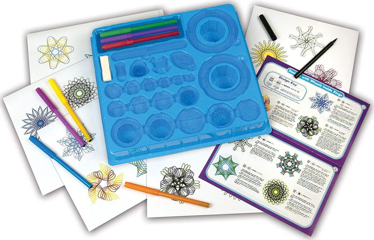 Spirograph Sæt - Spiral Tegnesæt Med Tusser - 30+ Dele