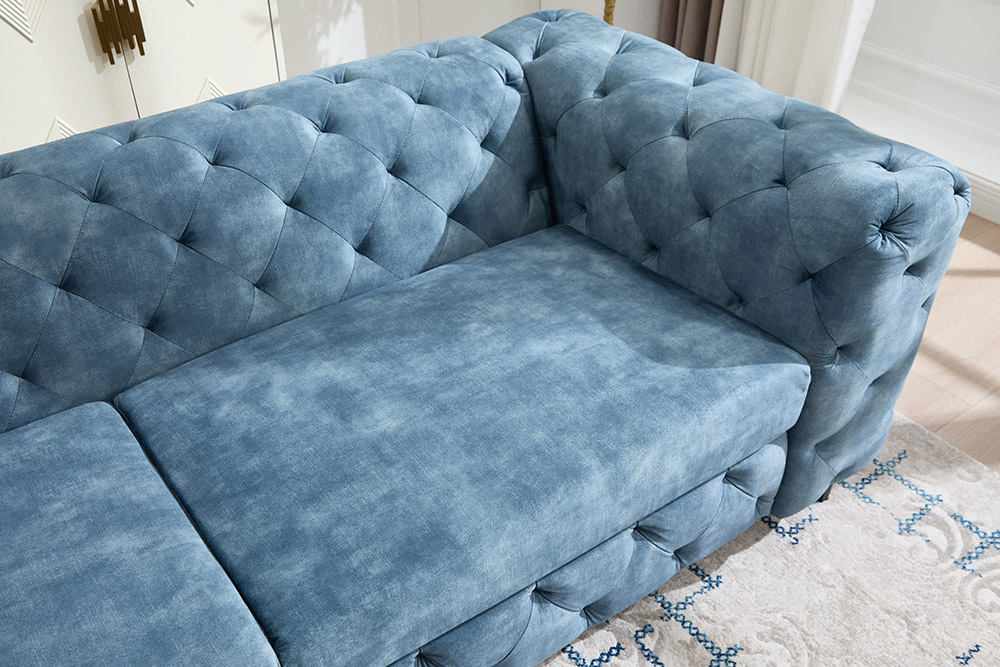 Chesterfield Sofa MODERN BAROCK 235cm petrol Samt 3-Sitzer Couch Federkern