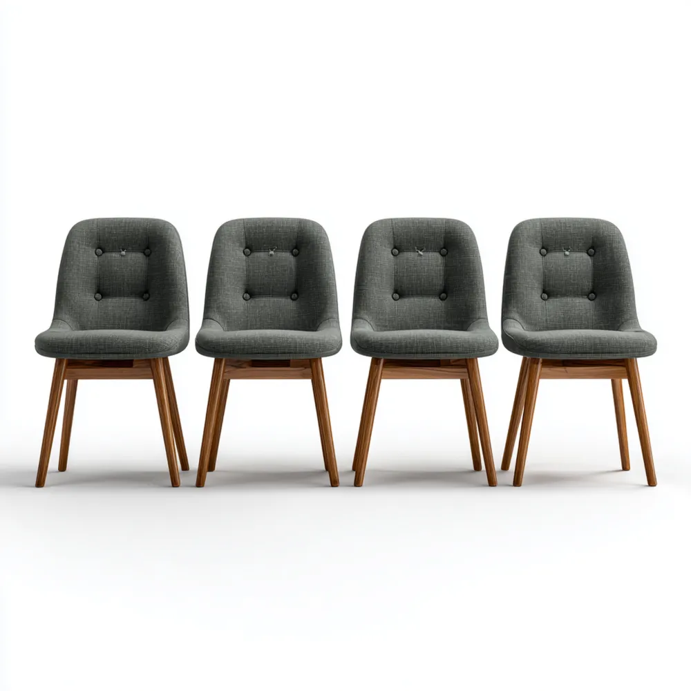 Esszimmerstuhl Set Stoff 45x55x85 cm - Dunkelgrau - Skandinavisches De
