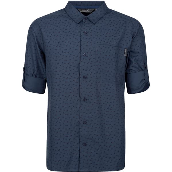 Chemise randonnée REGATTA MINDANO V LS BLUE WING SMALL FLORAL