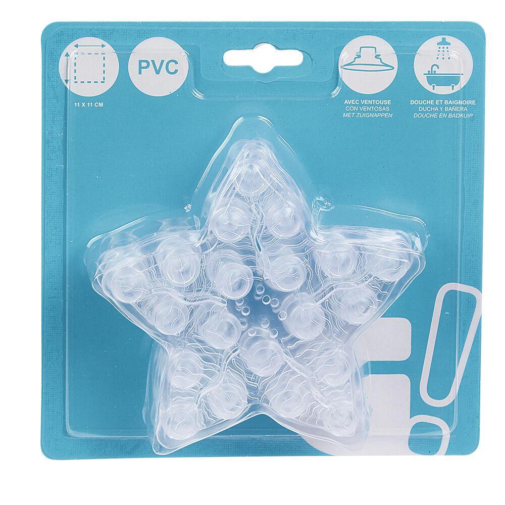 Mini tapis de douche antidérapant forme étoile x6