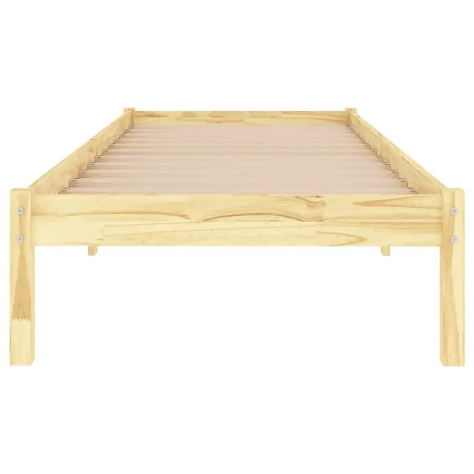 vidaXL - Bed frame - Naturel - Massief grenenhout - 90x200 cm