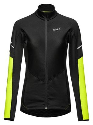 Maillot Manches Longues Running Femme Gore Wear Thermo Jaune Fluo/Noir