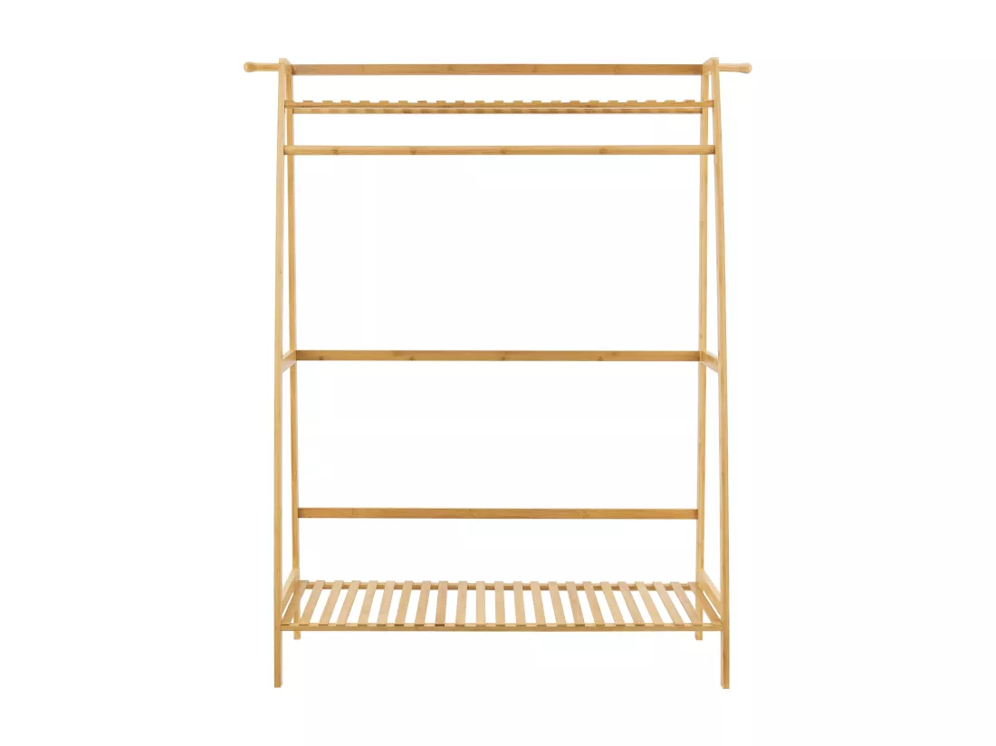 Portant à vêtements 139 bambou marron 139 x 100 x 40 cm 03_0008132