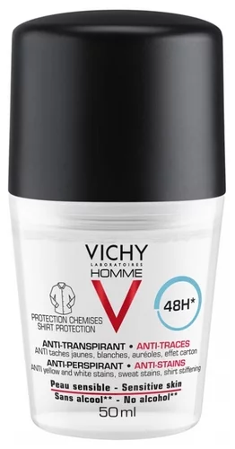 Vichy Homme Déodorant 48H anti-transpirant anti-traces protection chemise - 50ml
