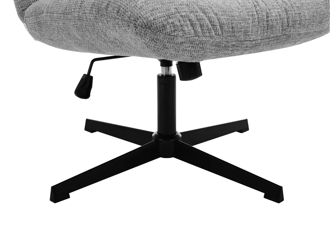 Fauteuil pivotant en tissu chiné gris SELENDO