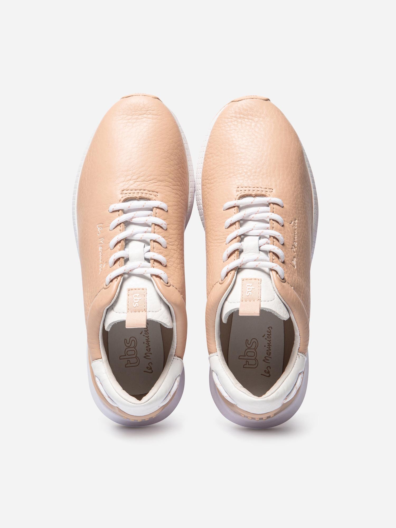 Tennis Femme Confort Cuir Beige