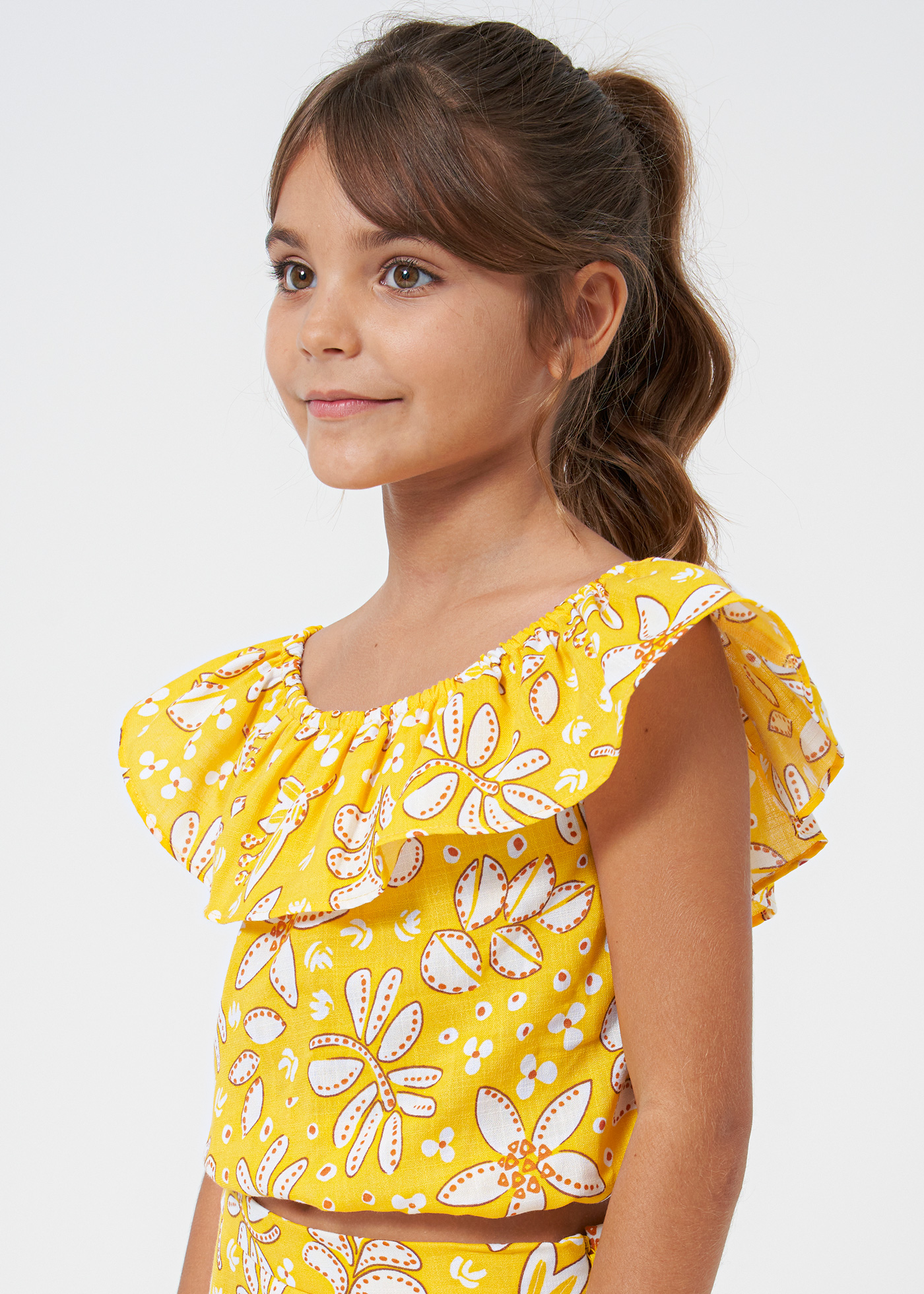 Saia-calça estampada para menina