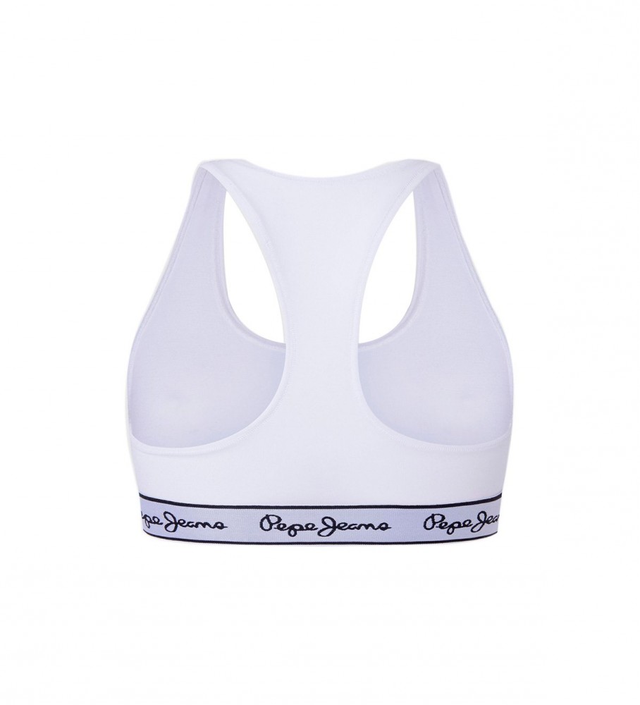 Sutiã esportivo Pepe Jeans, algodão branco