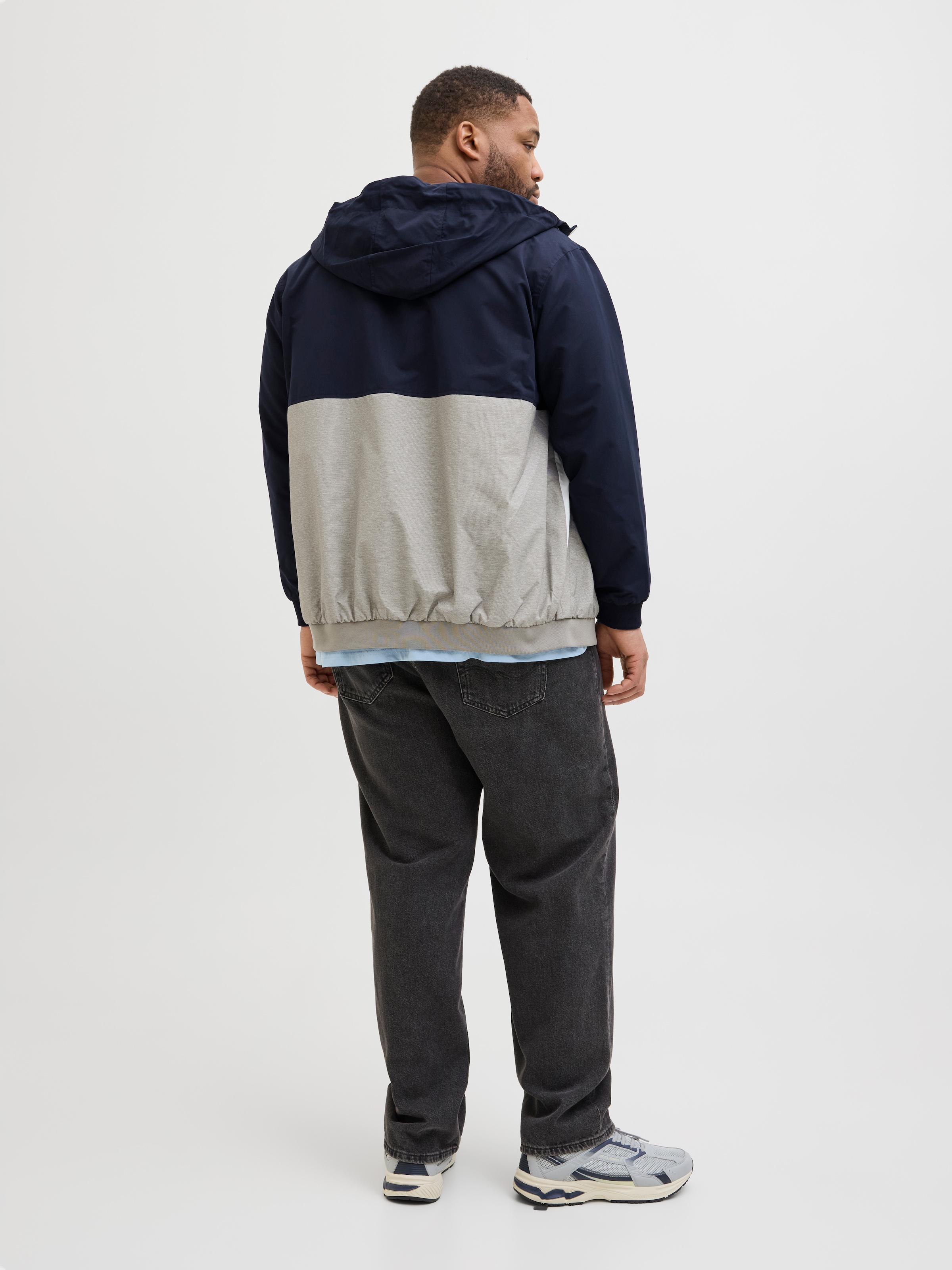Jack & Jones PlusSize Bomberjacke »JJERUSH HOOD BOMBER NOOS PLS« mitKapuze mit Logo Schriftzug