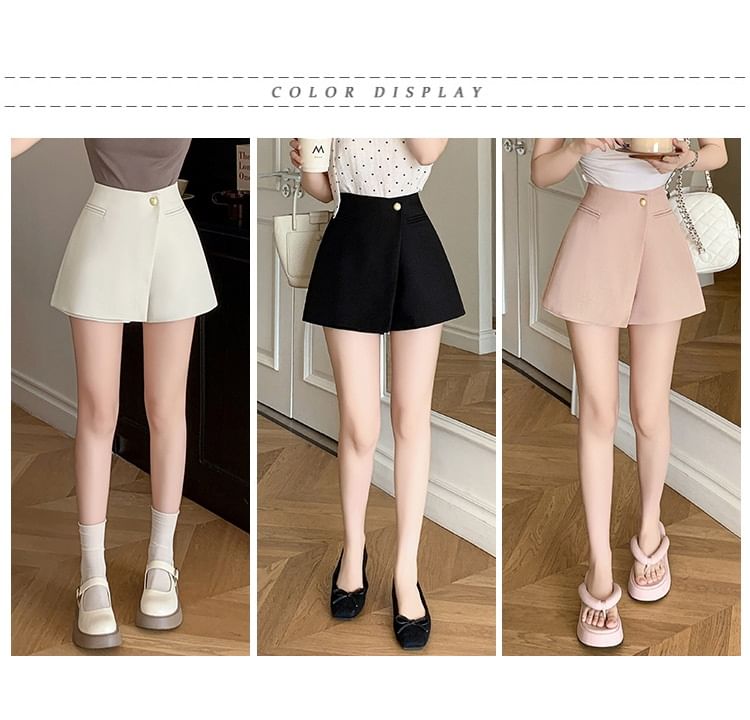 Cloud Nine - Hoge taille effen mini A-lijn skort