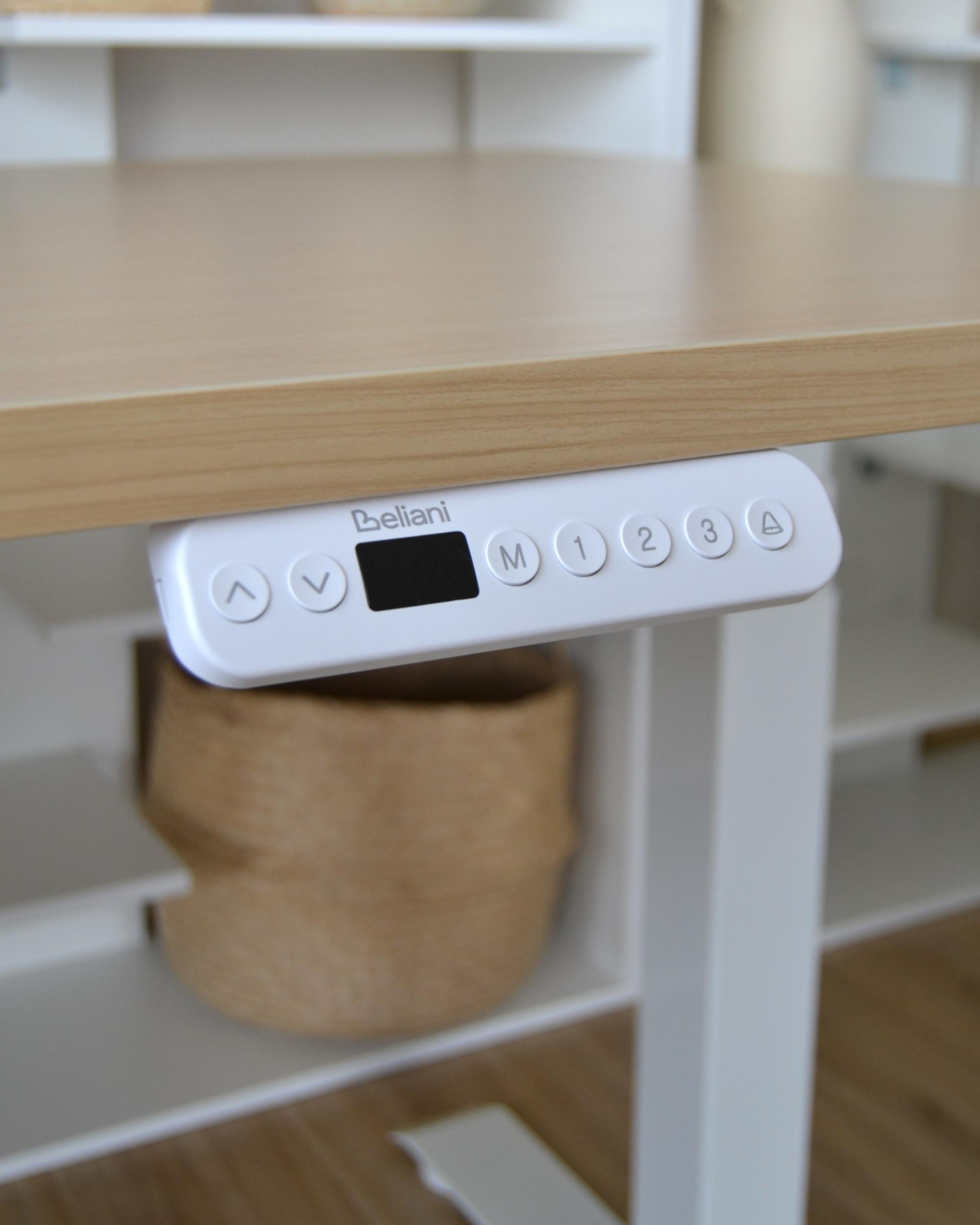 Elektrisch verstelbaar sta-bureau DESTINES Lichtbruin/wit 180 cm 72 cm