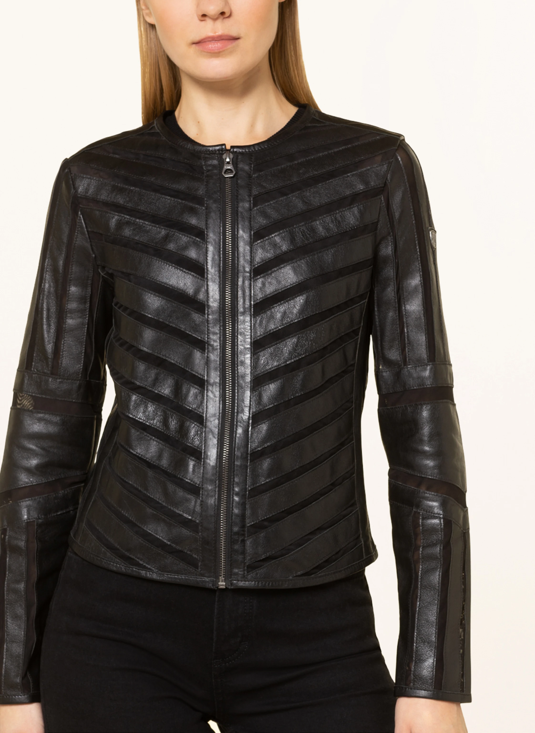 gipsy Lederjacke GGSURI im Materialmix