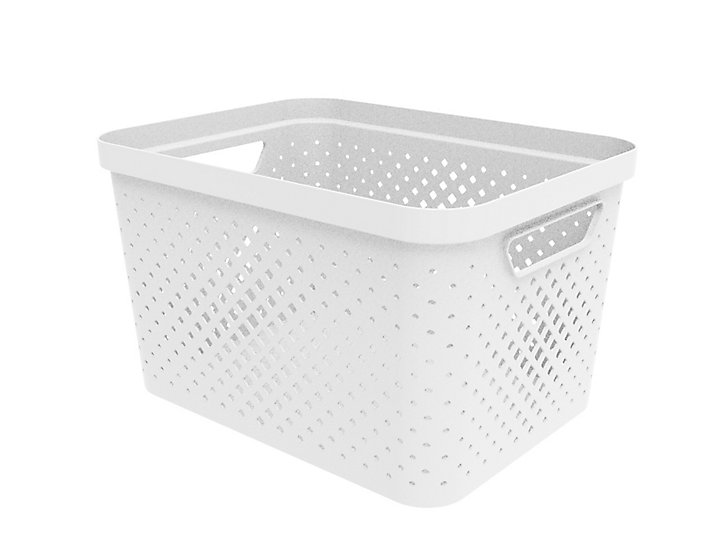 Panier de rangement avec poignées 16 L Sundis blanc