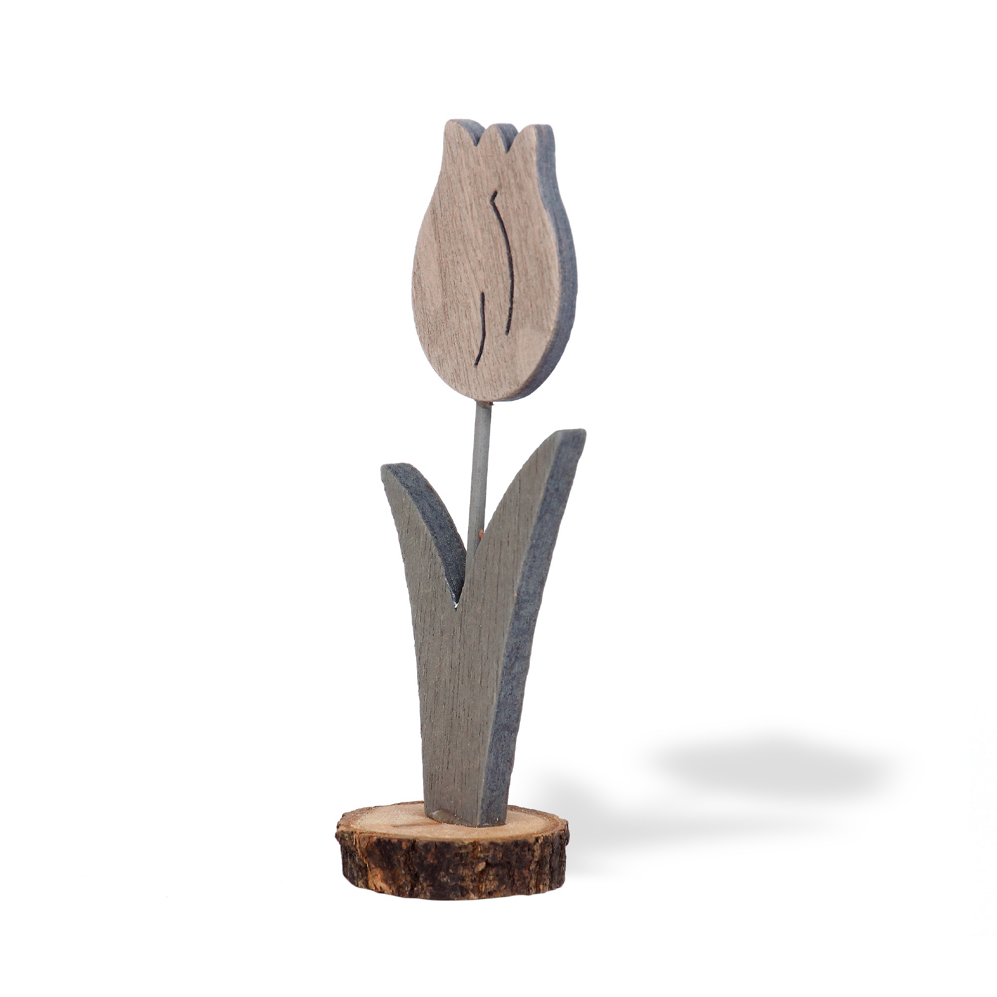 Holzblume 'Tulpe', natur, grau, H 12,5 cm, B 5 cm, L 3,5 cm günstig bestellen