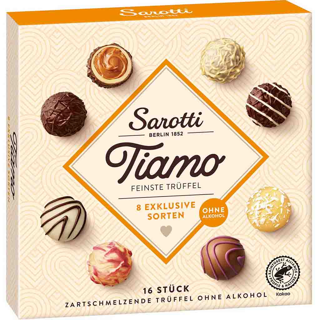 Sarotti Tiamo Feinste Trüffel Mischung ohne Alkohol 200g MHD:8.2.25