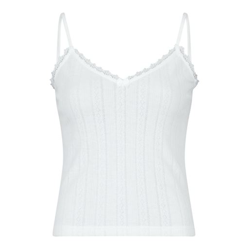 Neo Noir Lindsay Pointelle Top, White, 42