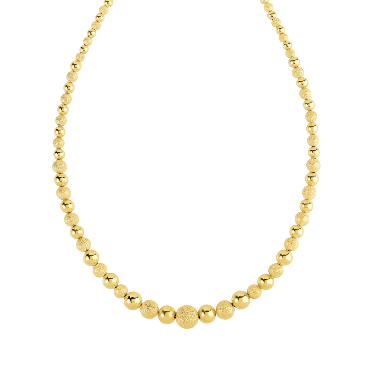Collier plaqué or boules 45 cm