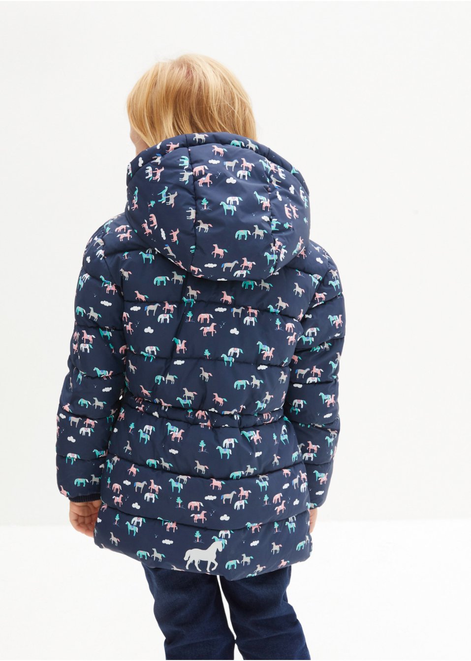 Veste hiver fille avec chevaux, étanche et coupe-vent