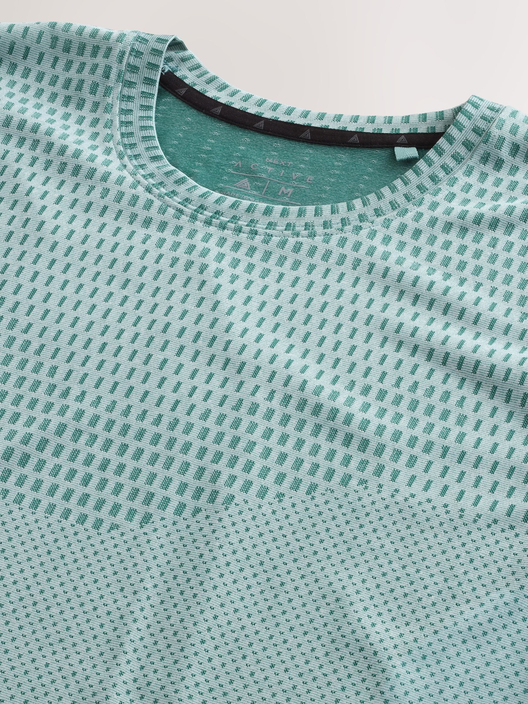 Blauwgroen - Actief jacquard T-shirt