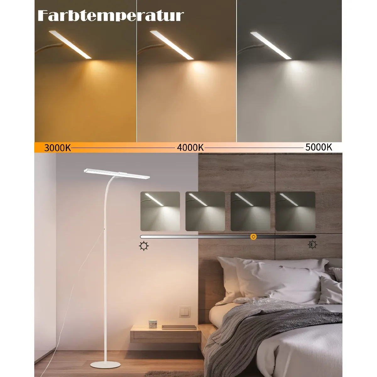 Nettlife Lampadaire LED - Dimmable Moderne
