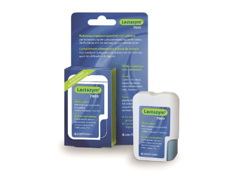 Lactazym 7000 Mini Tabletten 50 Stück Nahrungsergänzungsmittel mit Lactase