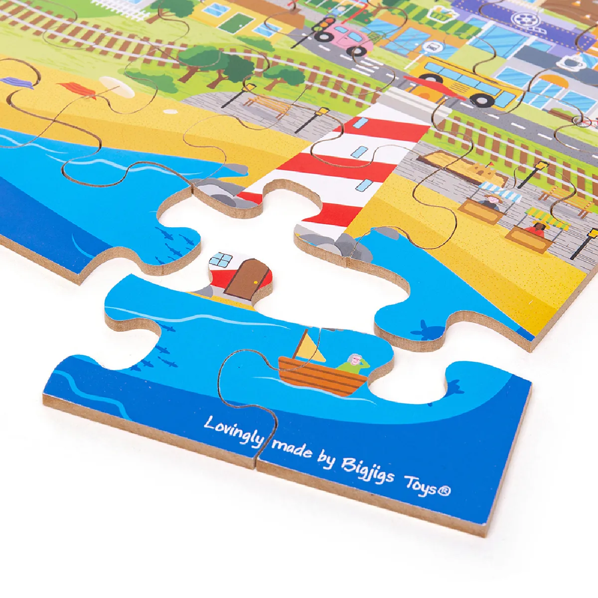 Bigjigs Toys Puzzle de Sol Ville de Transport