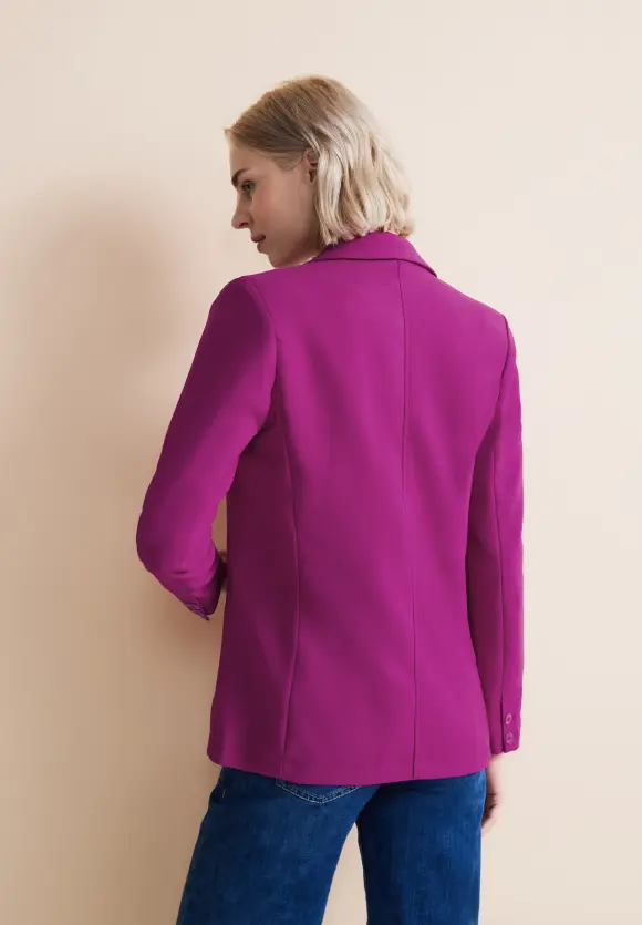 Langer Twill-Blazer - magenta pink