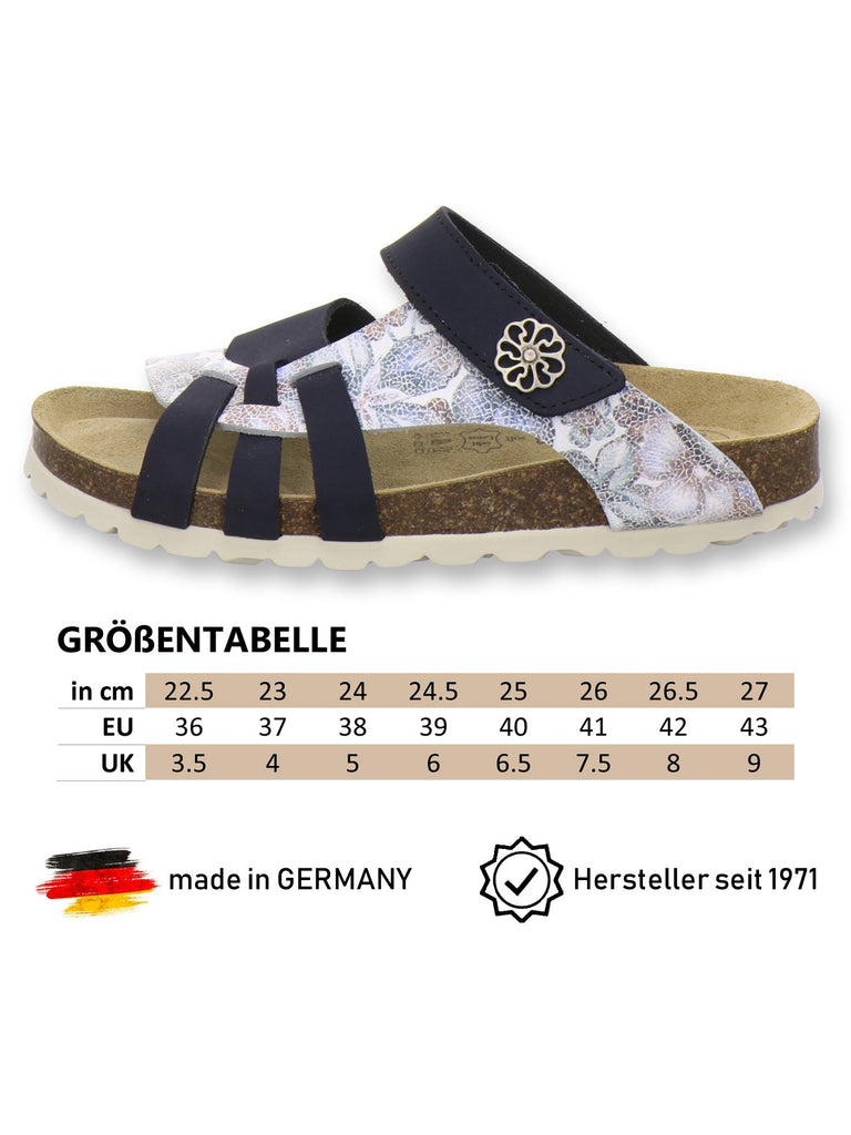 Pantoletten Damen Kralle navy