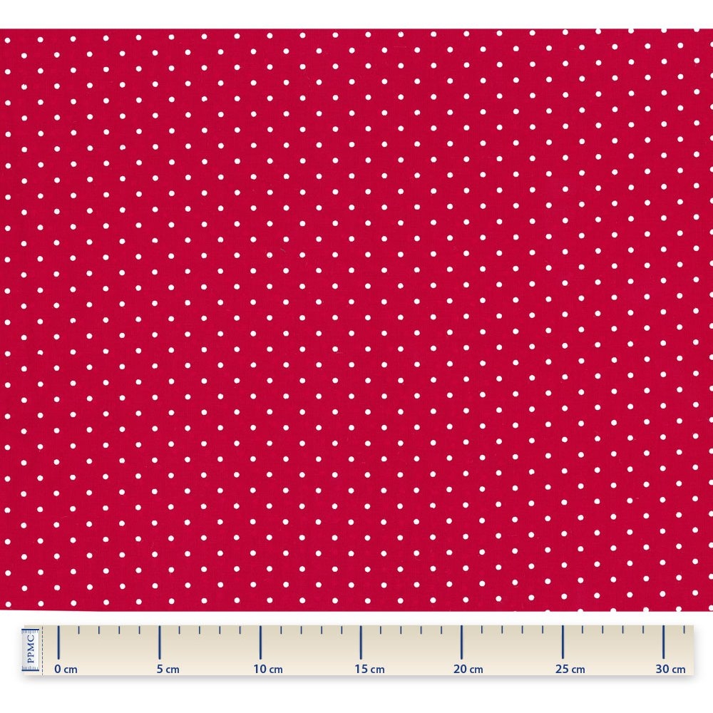 Tissu Coton Au Mètre Pois Rouge