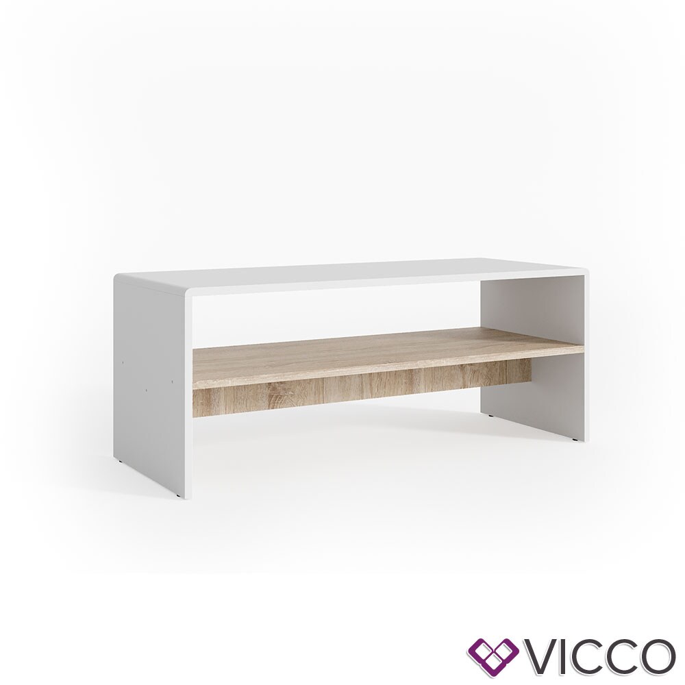 VICCO Couchtisch Weiß Sonoma Eiche Wohnzimmer Sofatisch Kaffeetisch Tisch