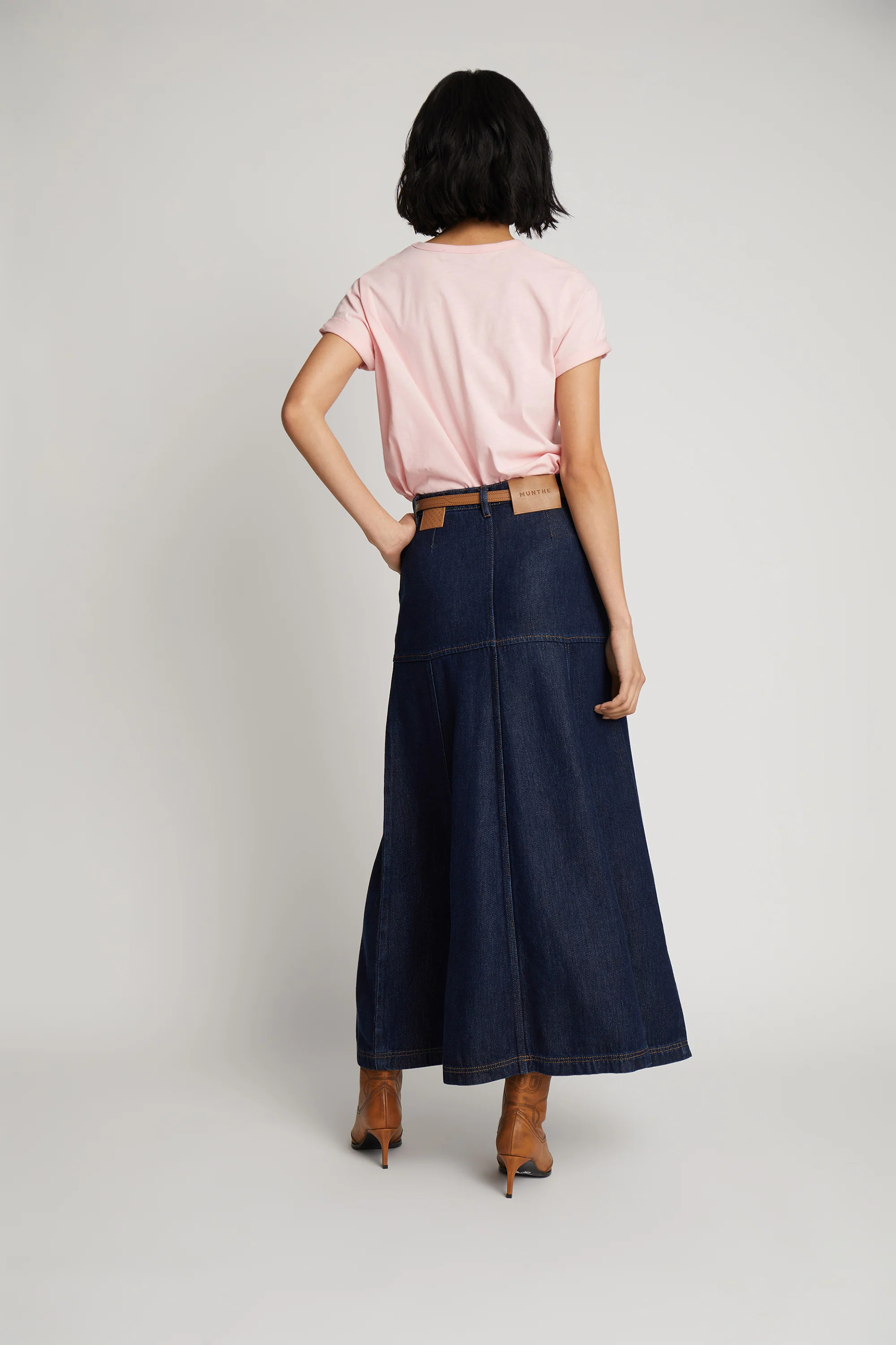 MUNTHE  Tuxya lang denim nederdel - Indigo