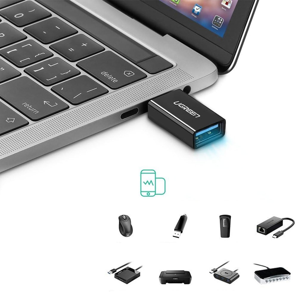 USB C (m) auf USB A (w) Daten Adapter Stecker (5 Gbit/s) (20808) - Schwarz