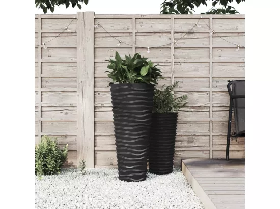 Jardinière et intérieur amovible anthracite aspect rainuré