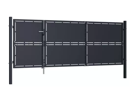 Portail de jardin Acier 350 x 125 cm Anthracite