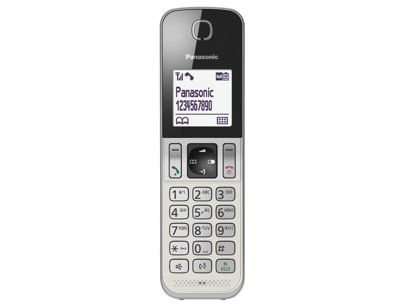 Panasonic Schnurlostelefon KX-TGD320SLW Schwarz/Silber Digitales Schnurlostelefon mit integriertem Anrufbeantworter