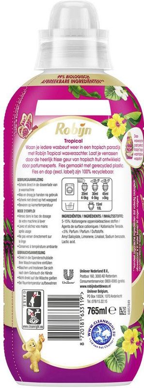 Robijn - Collections Tropical - Wasverzachter - 765 ml - 38 Wasbeurten