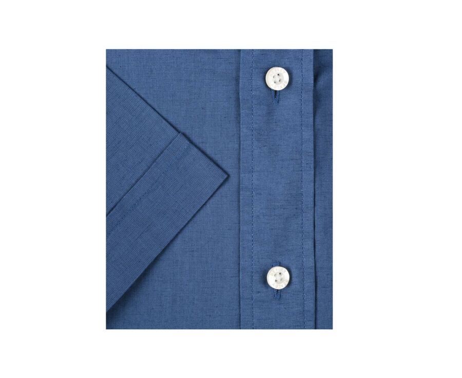 Chemise coton et lin indigo - Poche poitrine - COLTEN MC
