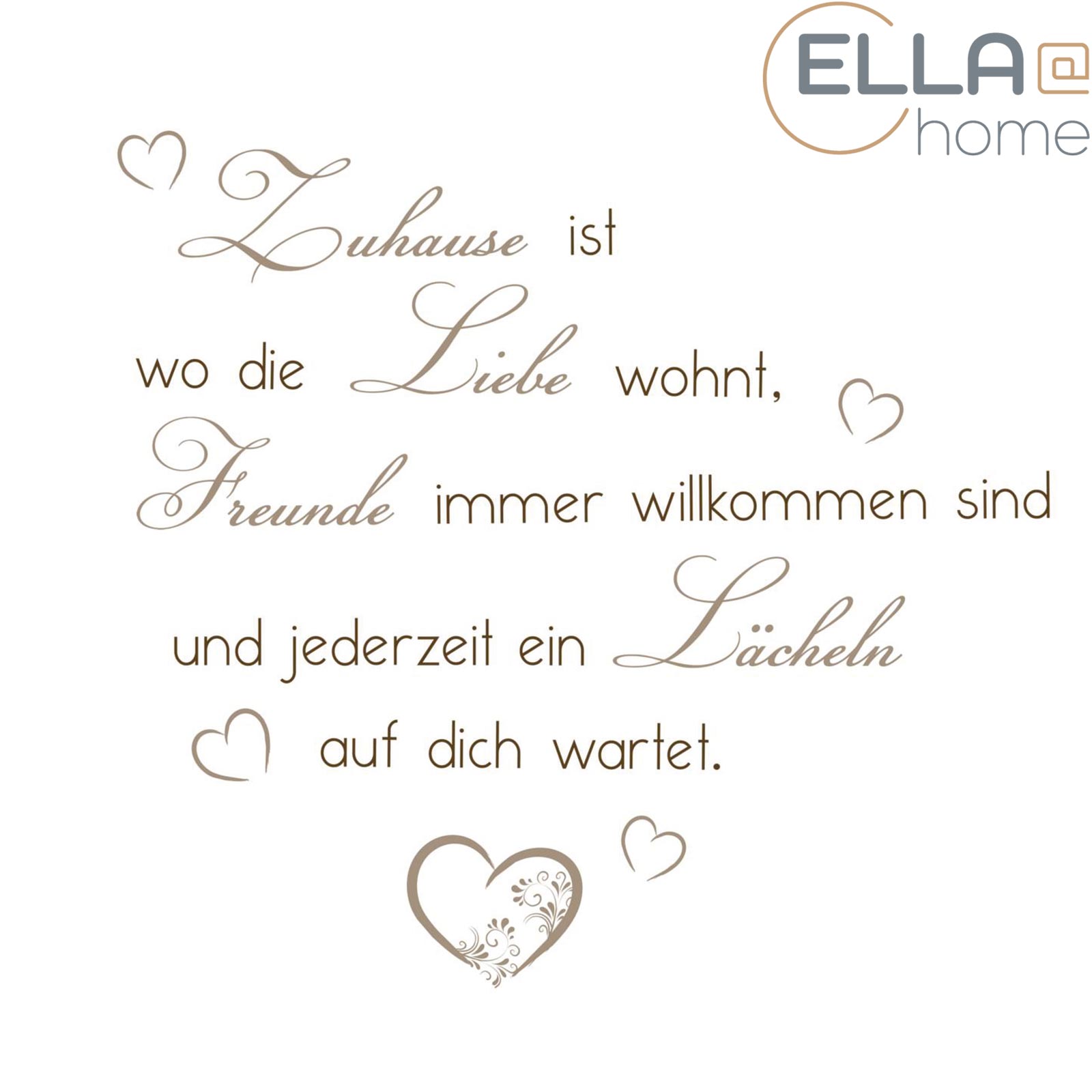 ELLA@home Wandtattoo - Zuhause ist wo die Liebe wohnt - selbstklebend
