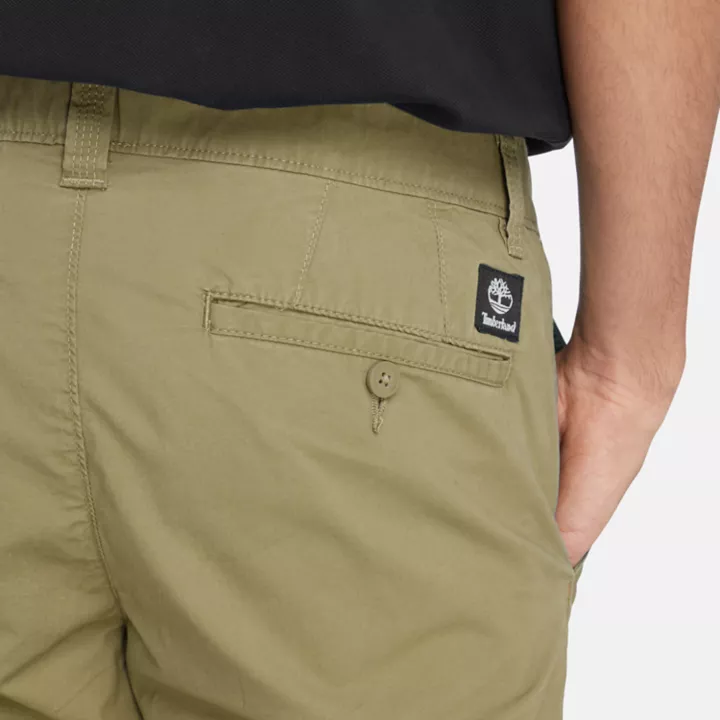 Chino en popeline pour homme en vert