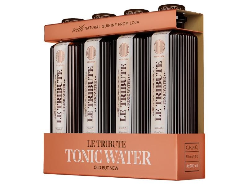 Le Tribute Soft-Drinks Tonic Water 4 x 200 ml Chinin- und kohlensäurehaltiges Getränk