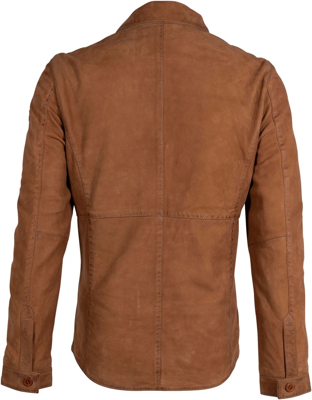 Mauritius Lederjacke »MMJemmo« mit Hemdblusenkragen, Knopfleiste