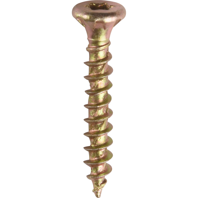 Forgefast universele schroeven platkop voldraad geel 3x12mm TX10