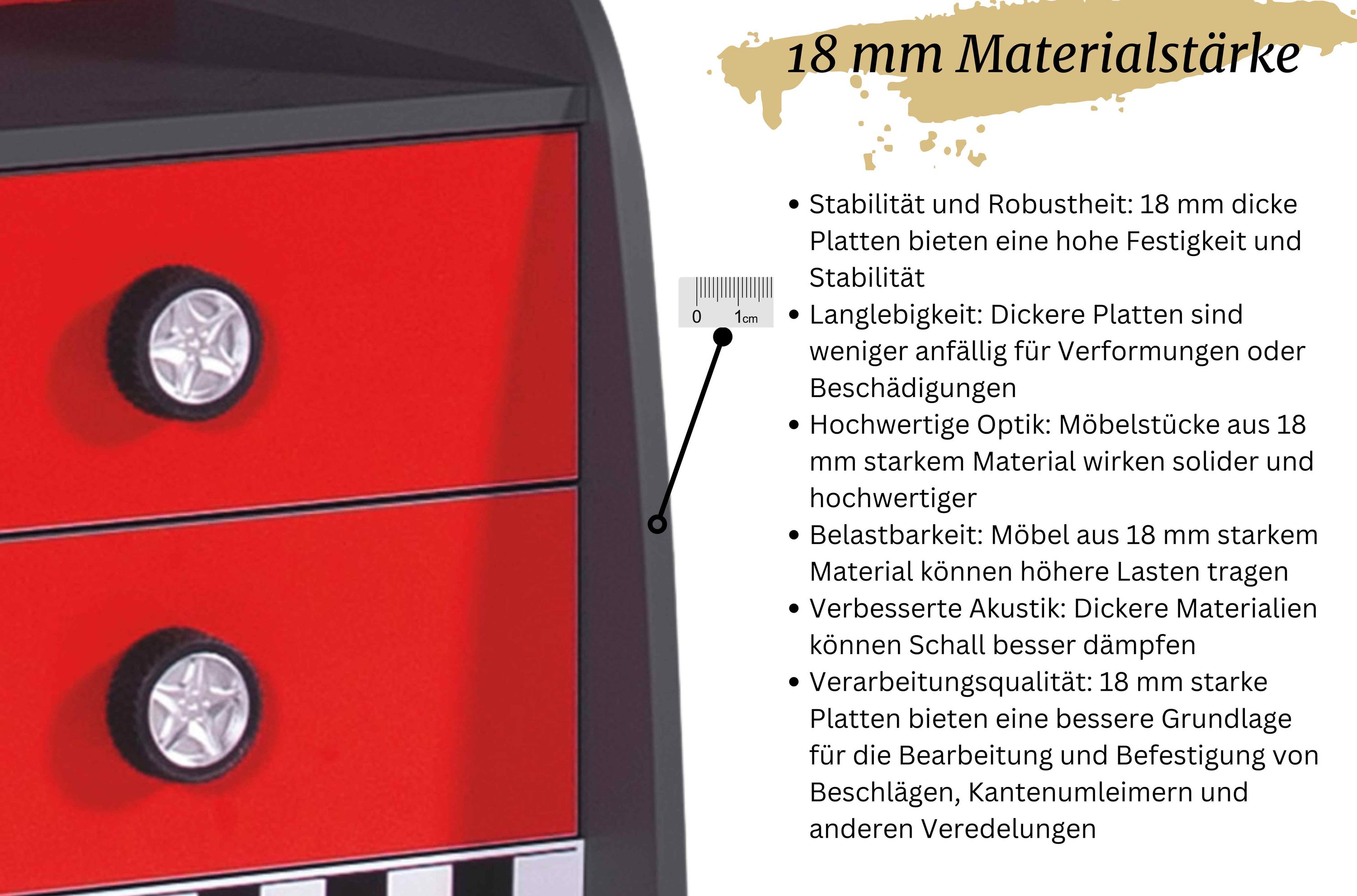 Kinderzimmer komplett Set Autobett Rio 5 teilig Rot