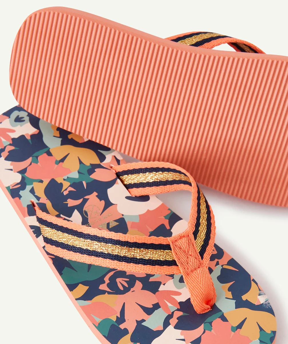 TONGS FILLE AVEC SEMELLES IMPRIMÉES FLEURIES