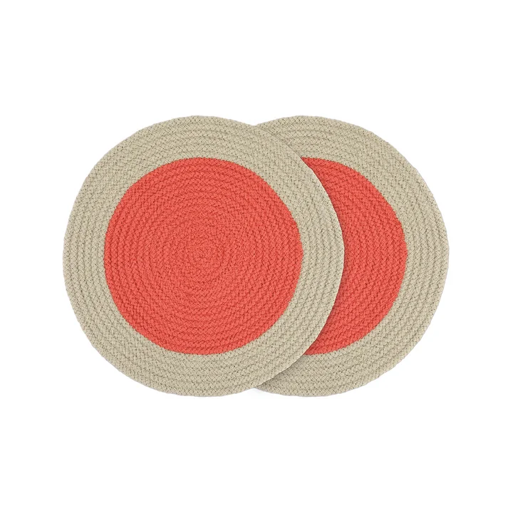 Remember - Baumwoll-Tischsets, raspberry (2er-Set)