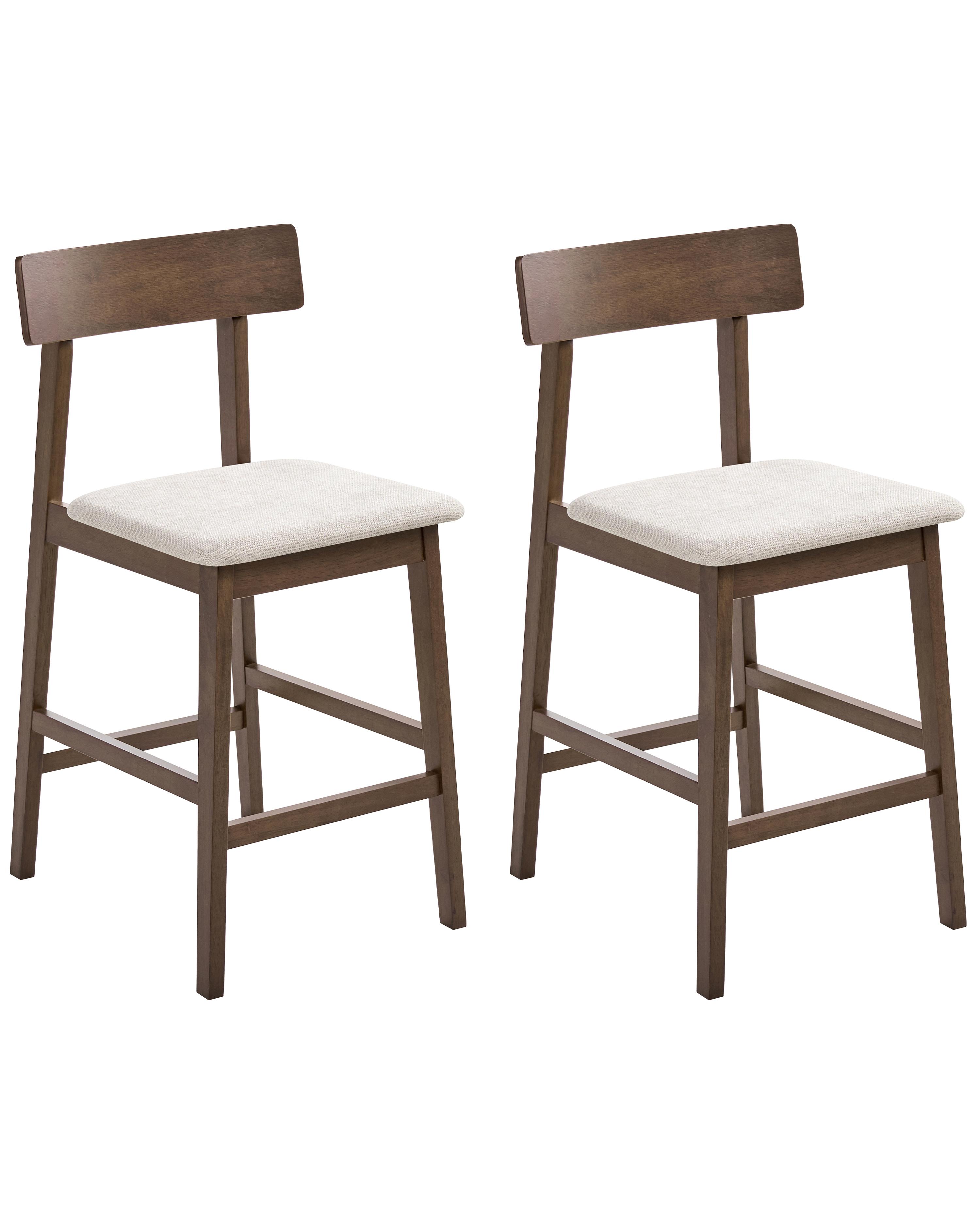 Set van 2 barstoelen ISANTI Hout Donkerbruin/taupe