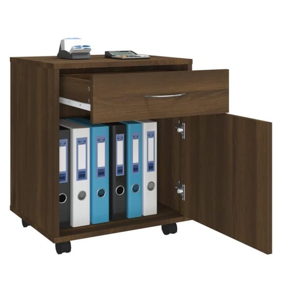 vidaXL Rulleskap brun eik 45x38x54 cm konstruert tre