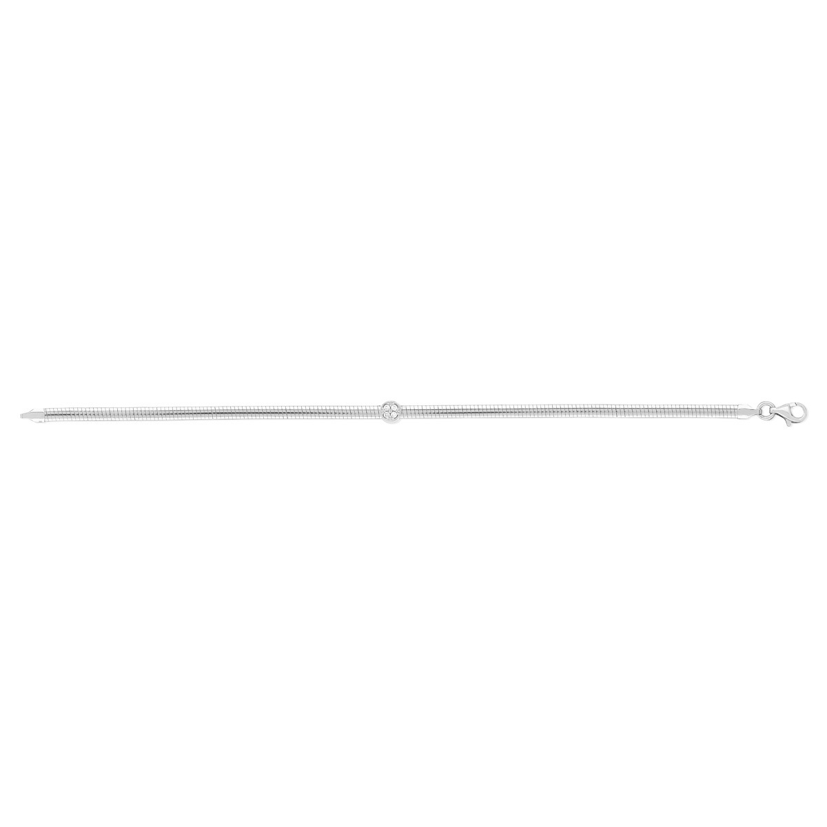 Bracelet argent 925 2 tons maille oméga 19 cm