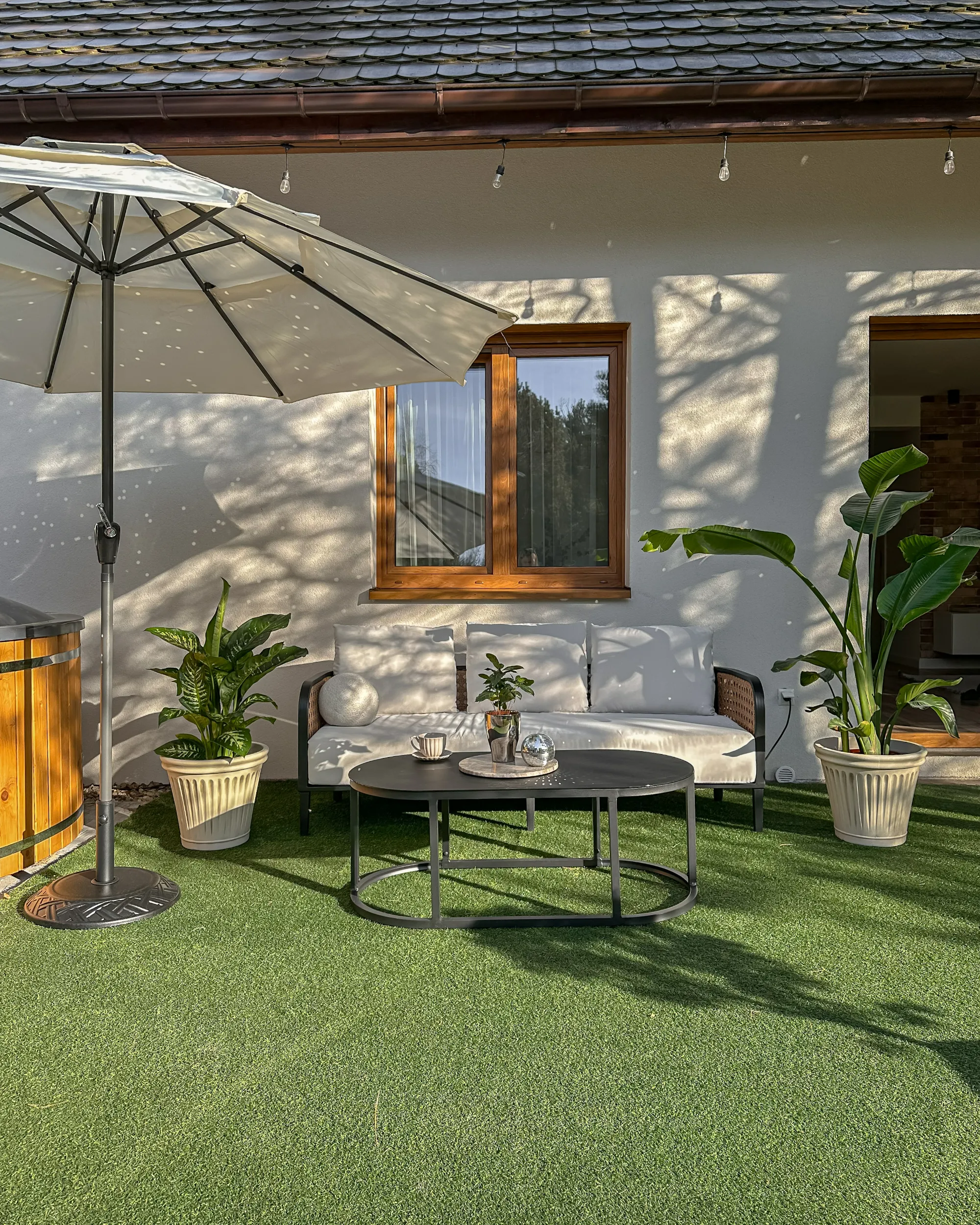 Loungeset met tafel 3-zits MONTEFALCO Metaal Wit